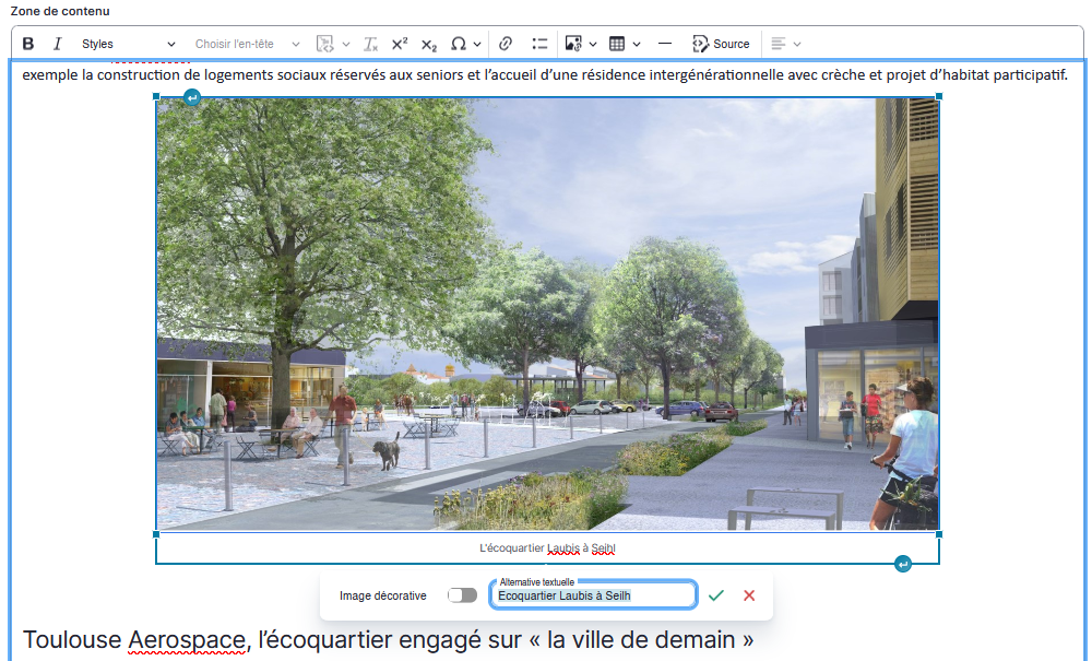 Gestion d'un texte alternatif dans un back-office Drupal 10